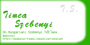 timea szebenyi business card